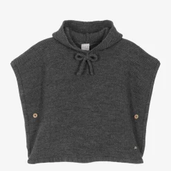 Paz Rodríguez Girls Grey Wool Knit Poncho Best