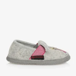 Giesswein Girls Grey Wool Princess Slippers Best