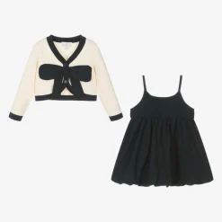 Beau KiD Girls Ivory & Blue Dress Set Best