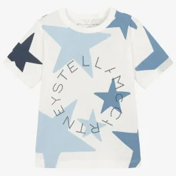 Stella McCartney Kids Girls Ivory & Blue Star Cotton T-Shirt Online
