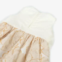 Jessie and James London Girls Ivory & Gold Floral Jacquard Dress Online