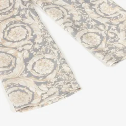 Versace Girls Ivory & Grey Silk Barocco Trousers Online