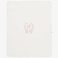 Beau KiD Girls Ivory & Pink Cotton Babysuit Set