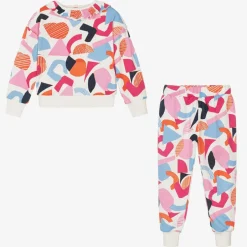 Joyday Girls Ivory & Pink Cotton Tracksuit Outlet