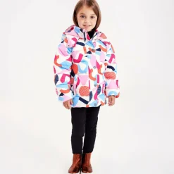 Joyday Girls Ivory & Pink Showerproof Puffer Coat Clearance