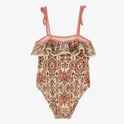 Zimmermann Girls Ivory & Pink Swimsuit PeachIkat Online