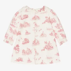 Pureté Du... Bébé Girls Ivory & Pink Toile de Jouy Dress