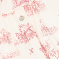 Pureté Du... Bébé Girls Ivory & Pink Toile de Jouy Dress