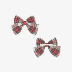 Pretty Originals Girls Ivory & Red Tartan Pinafore Dress Set Hot