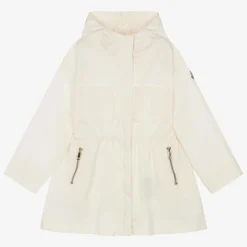 Moncler Enfant Girls Ivory Adeola Hooded Coat Sale