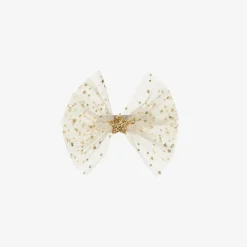 Bowtique London Girls Ivory & Gold Hair Clip (10cm) Outlet