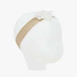 Abel amp; Lula Girls Ivory & Gold Headband & Hair Clip Sale