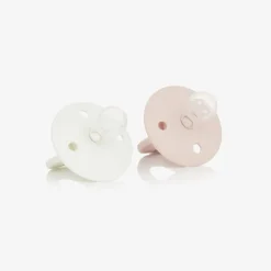 Elodie Girls Ivory & Pink Binky Bundle Dummies (2 Pack) PowderPink Hot