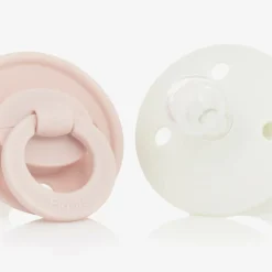 Elodie Girls Ivory & Pink Binky Bundle Dummies (2 Pack) PowderPink Hot