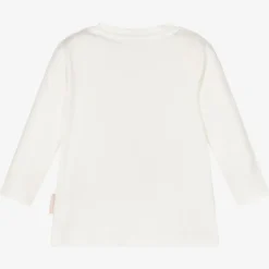 Moncler Enfant Girls Ivory Bear Cotton Top Outlet