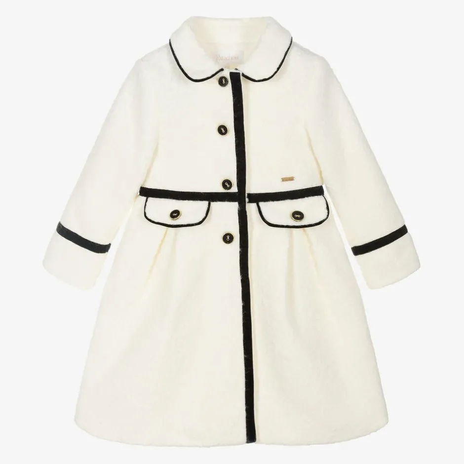 Patachou Girls Ivory Bouclé Coat Outlet