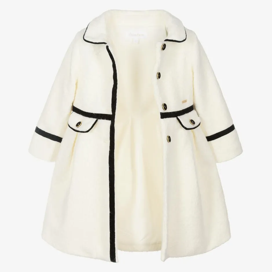 Patachou Girls Ivory Bouclé Coat Outlet
