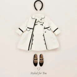 Patachou Girls Ivory Bouclé Coat Outlet