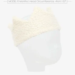 Jamiks Girls Ivory Bouclé Fleece Crown Headband Discount