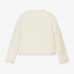 Bonpoint Girls Ivory Bouclé Tweed Jacket Hot