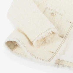 Bonpoint Girls Ivory Bouclé Tweed Jacket Hot