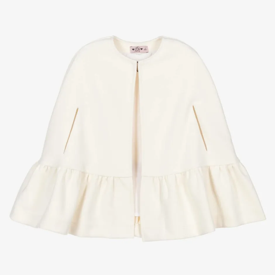 Phi Clothing Girls Ivory Bow Cape Outlet