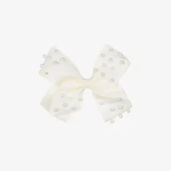 Bowtique London Girls Ivory Bow Hair Clip (11cm) Discount