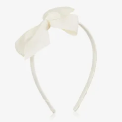 Peach Ribbons Girls Ivory Bow Hairband Best