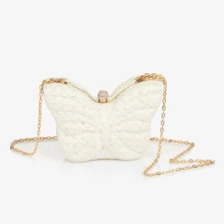 David Charles Girls Ivory Butterfly Bag (14cm) Discount