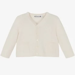 Bonpoint Girls Ivory Cashmere Cardigan