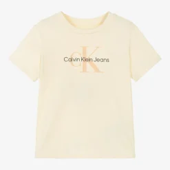 Calvin Klein Girls Ivory CK Cotton T-Shirt Online