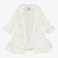 Sarah Louise Girls Ivory Coat & Hat Set Online