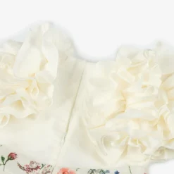 Jessie and James London Girls Ivory Cotton & Floral Jacquard Dress Sale