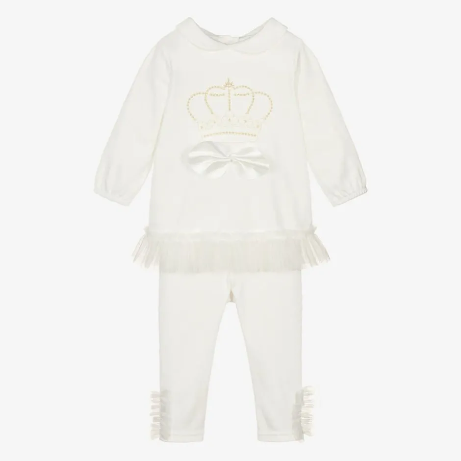 Sofija Girls Ivory Cotton & Tulle Leggings Set Online