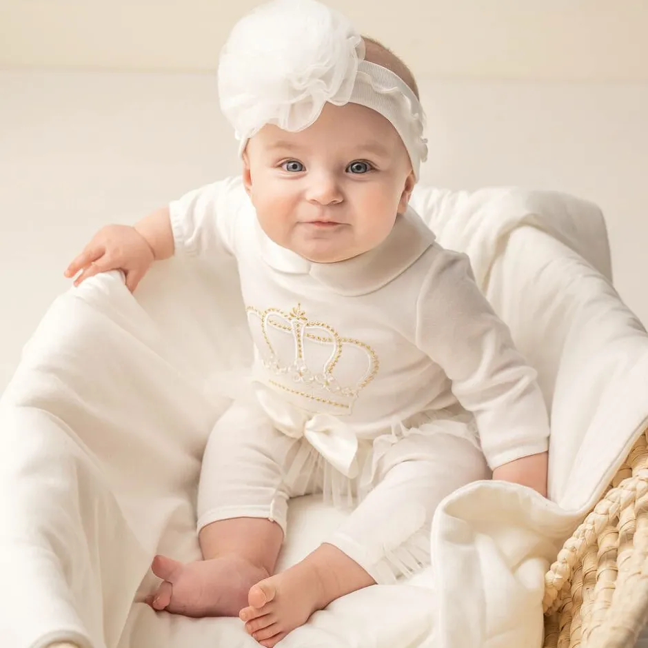 Sofija Girls Ivory Cotton & Tulle Leggings Set Online