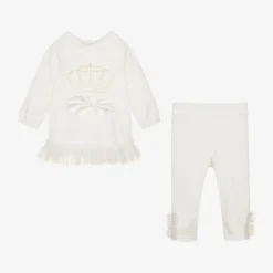 Sofija Girls Ivory Cotton & Tulle Leggings Set Online