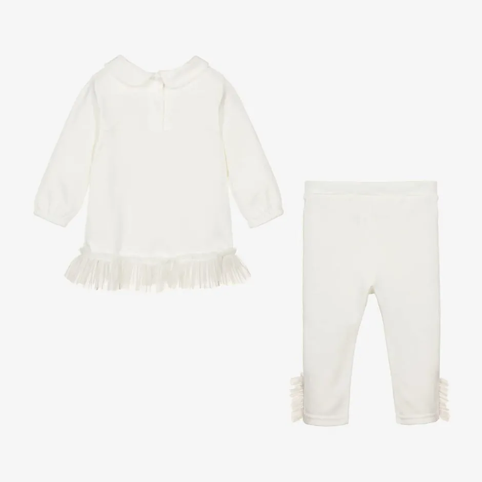 Sofija Girls Ivory Cotton & Tulle Leggings Set Online