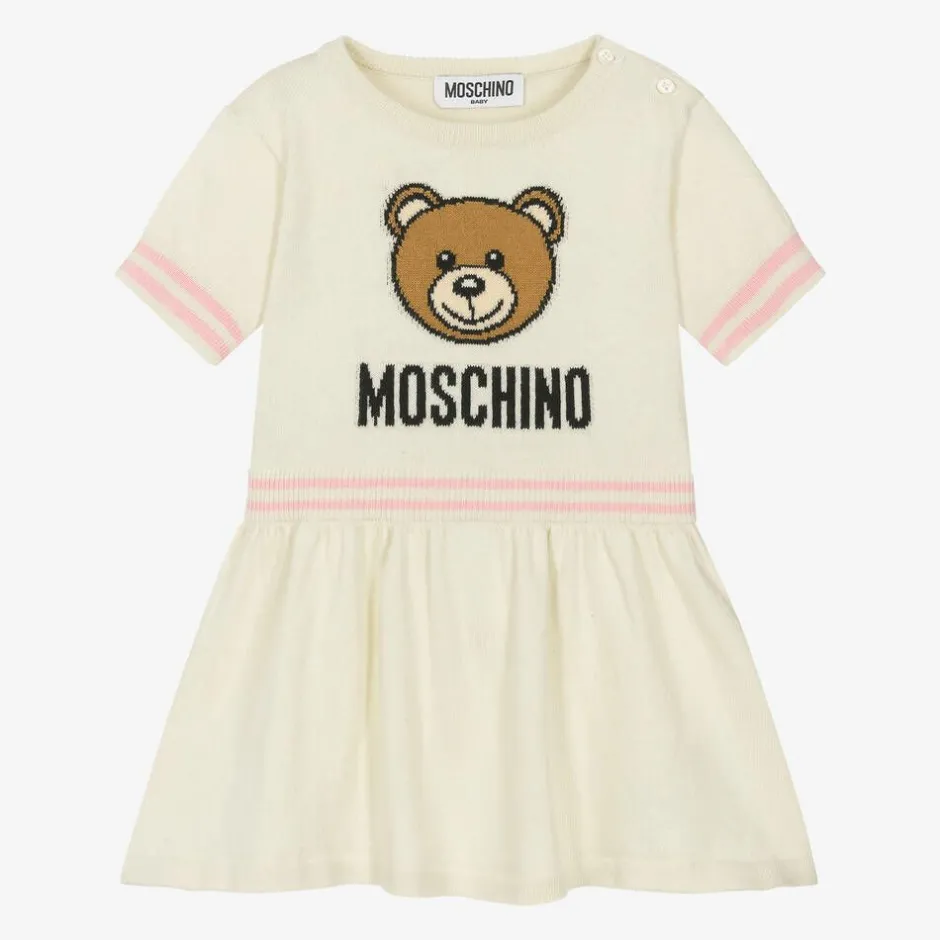 Moschino Baby Girls Ivory Cotton & Wool Knit Dress Best