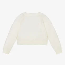 Moschino Baby Girls Ivory Cotton & Wool Cardigan New
