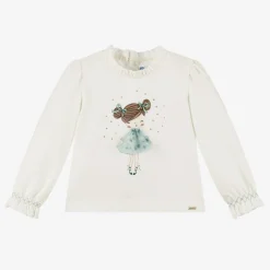 Mayoral Girls Ivory Cotton Ballerina Top Online