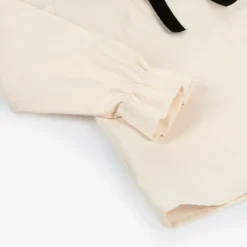 Phi Clothing Girls Ivory Cotton Bow Collar Blouse
