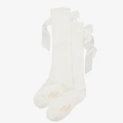 Pretty Originals Girls Ivory Cotton Bow Socks Discount