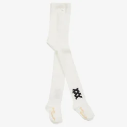 Pretty Originals Girls Ivory Cotton Bow Tights