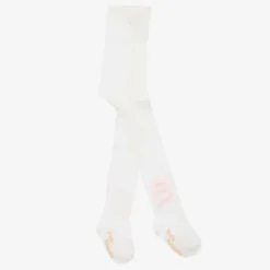 Pretty Originals Girls Ivory Cotton Bow Tights Best