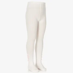 Pretty Originals Girls Ivory Cotton Bow Tights Best