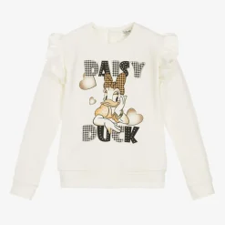 Everything Must Change Girls Ivory Cotton Disney Sweatshirt Sale