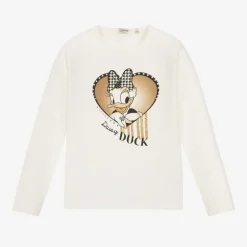 Everything Must Change Girls Ivory Cotton Disney Top New