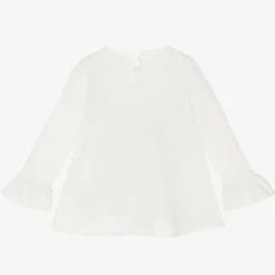 Monnalisa Girls Ivory Cotton Disney Top New