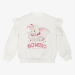 Monnalisa Girls Ivory Cotton Disney Zip-Up Top Outlet