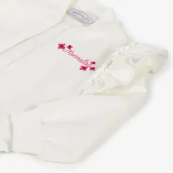 Monnalisa Girls Ivory Cotton Disney Zip-Up Top Outlet